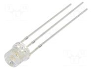 LED; blue/yellow; 5mm; 140°; Front: flat; 2.1÷2.6/2.9÷3.6VDC; round OPTOSUPPLY