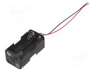 Holder; AA,R6; Batt.no: 4; cables; 150mm; black COMF