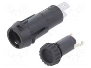 Fuse holder; 5x20mm; 10A; on panel; black; FPG3; 250VAC; UL94V-0 SCHURTER