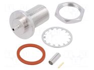 Connector: N; socket; female; straight; 50Ω; crimped; gold-plated AMPHENOL RF