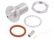 Connector: N; socket; female; straight; 50Ω; crimped; gold-plated AMPHENOL RF