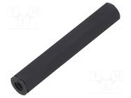 Screwed spacer sleeve; hexagonal; polyamide; M4; L: 50mm; black 