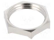 Nut; with earthing; PG11; brass; 21mm; Thread: PG; Plating: nickel LAPP