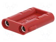 Adapter; red; 5kVDC; 15A; banana 4mm socket x2 POMONA