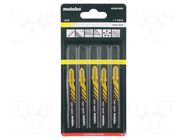 Hacksaw blade-set; tinware,metal; 106mm; 14teeth/inch; 5pcs. METABO
