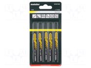 Hacksaw blade-set; tinware,metal; 106mm; 14teeth/inch; 5pcs. METABO