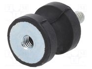 Vibration damper; M4; Ø: 15mm; rubber; L: 15mm; Thread len: 10mm ELESA+GANTER