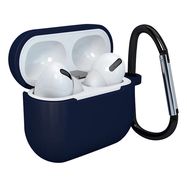 Case for AirPods 3 Silicone Soft Earphone Cover + Keychain Lobster Clasp Pendant Dark Blue (Case D), Hurtel