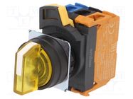 Switch: rotary; 22mm; Stabl.pos: 1; NC + NO; yellow; LED; 6A/240VAC OMRON