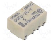 Relay: electromagnetic; DPDT; Ucoil: 5VDC; Icontacts max: 1A; G6K OMRON Electronic Components