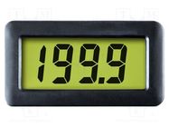 Ammeter; digital,mounting; on panel; LCD; 3,5 digit; Char: 19mm LASCAR