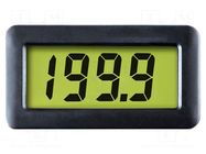 Ammeter; digital,mounting; on panel; LCD; 3,5 digit; Char: 19mm LASCAR