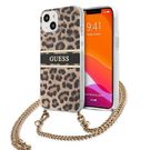 Guess GUHCP13SKBCLE iPhone 13 mini 5.4" Leopard hardcase Gold Strap, Guess