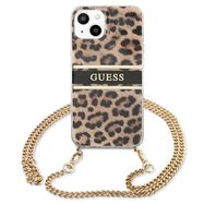 Guess GUHCP13SKBCLE iPhone 13 mini 5.4" Leopard hardcase Gold Strap, Guess