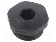 Stopper; M20; 1.5; IP54; polyamide; black; V-NE Metric; -20÷80°C HUMMEL