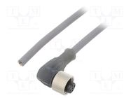 Connection lead; M12; PIN: 5; angled; 10m; plug; 63VAC; 2.5A; PVC ALPHA WIRE