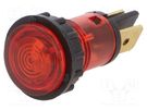 Indicator: with neon lamp; prominent; red; 220VDC; 220VAC; Ø12mm COMELUX