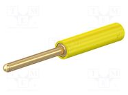 Connector: 2mm banana; adapter; yellow; gold-plated; 36.5mm STÄUBLI