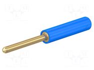 Connector: 2mm banana; adapter; blue; gold-plated; 36.5mm; plug-in STÄUBLI