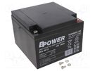 Re-battery: acid-lead; 12V; 26Ah; AGM; maintenance-free; 9.4kg; BCL BPOWER