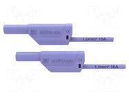 Test lead; 16A; banana plug 4mm,both sides; Urated: 1kV; Len: 0.5m SCHÜTZINGER