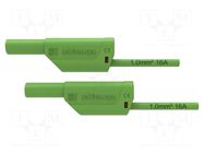Test lead; 16A; banana plug 4mm,both sides; Urated: 1kV; Len: 1m SCHÜTZINGER