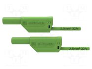 Test lead; 32A; banana plug 4mm,both sides; Urated: 1kV; Len: 1m SCHÜTZINGER