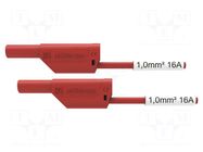 Test lead; 16A; banana plug 4mm,both sides; Urated: 1kV; Len: 2m SCHÜTZINGER
