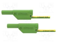 Test lead; 32A; banana plug 4mm,both sides; Urated: 1kV; Len: 0.5m SCHÜTZINGER