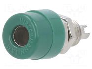 Connector: 4mm banana; socket; 32A; 60VDC; green; soldered,screw HIRSCHMANN T&M