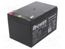 Re-battery: acid-lead; 12V; 12Ah; AGM; maintenance-free; 4kg; BPL BPOWER