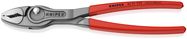 KNIPEX 82 01 250 TwinGrip® front and side gripping pliers with non-slip plastic coating grey atramentized 250 mm