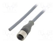 Connection lead; M12; PIN: 3; straight; 10m; plug; 250VAC; 2.7A; PUR ALPHA WIRE