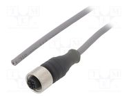 Connection lead; M12; PIN: 3; straight; 10m; plug; 250VAC; 3.1A; PVC ALPHA WIRE