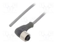 Connection lead; M12; PIN: 3; angled; 3m; plug; 250VAC; 3.1A; PVC ALPHA WIRE
