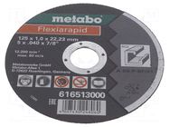 Cutting wheel; Ø: 125mm; Disc thick: 1mm; aluminium; 22.23mm METABO
