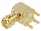 Socket; RP-SMA; male; angled 90°; THT; on PCBs; PTFE; gold-plated ADAM TECH