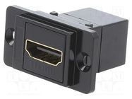 Coupler; HDMI socket,both sides; DUALSLIM; gold-plated; 29mm 