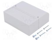 Enclosure: wall mounting; X: 85.1mm; Y: 96.6mm; Z: 35.7mm; ABS 