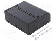 Enclosure: wall mounting; X: 85.1mm; Y: 96.6mm; Z: 35.7mm; ABS; black MASZCZYK