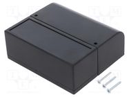 Enclosure: wall mounting; X: 85.1mm; Y: 96.6mm; Z: 35.7mm; ABS; black MASZCZYK