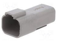 Connector: wire-wire; plug; male; PX0; PIN: 4; IP68; for cable; grey BULGIN