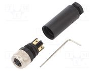 Connector: M8; female; PIN: 4; for cable; plug; 4A; IP67; 30V PHOENIX CONTACT