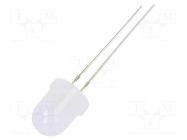 LED; 8mm; white cold; 12000÷14400mcd; 30°; Front: convex OPTOSUPPLY