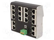 Switch Ethernet; unmanaged; Number of ports: 16; 9÷36VDC; RJ45 