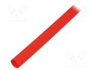 Heat shrink sleeve; glueless; 4: 1; 8mm; L: 1m; red; polyolefine RADPOL