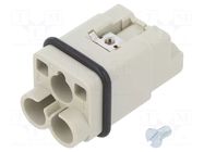 Connector: HDC; contact insert; male; 40A; 400V; Han Q; PIN: 3; 2P+PE HARTING