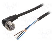 Connection lead; M12; PIN: 4; angled; Len: 5m; plug; 4A; -10÷80°C; PUR OMRON