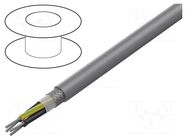 Wire; F-CY-JZ; 4G1.5mm2; shielded,tinned copper braid; PVC; grey HELUKABEL