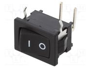 ROCKER; SPST; Pos: 2; ON-OFF; 5A/250VAC; 10A/30VDC; D; -30÷65°C; 1GΩ C&K